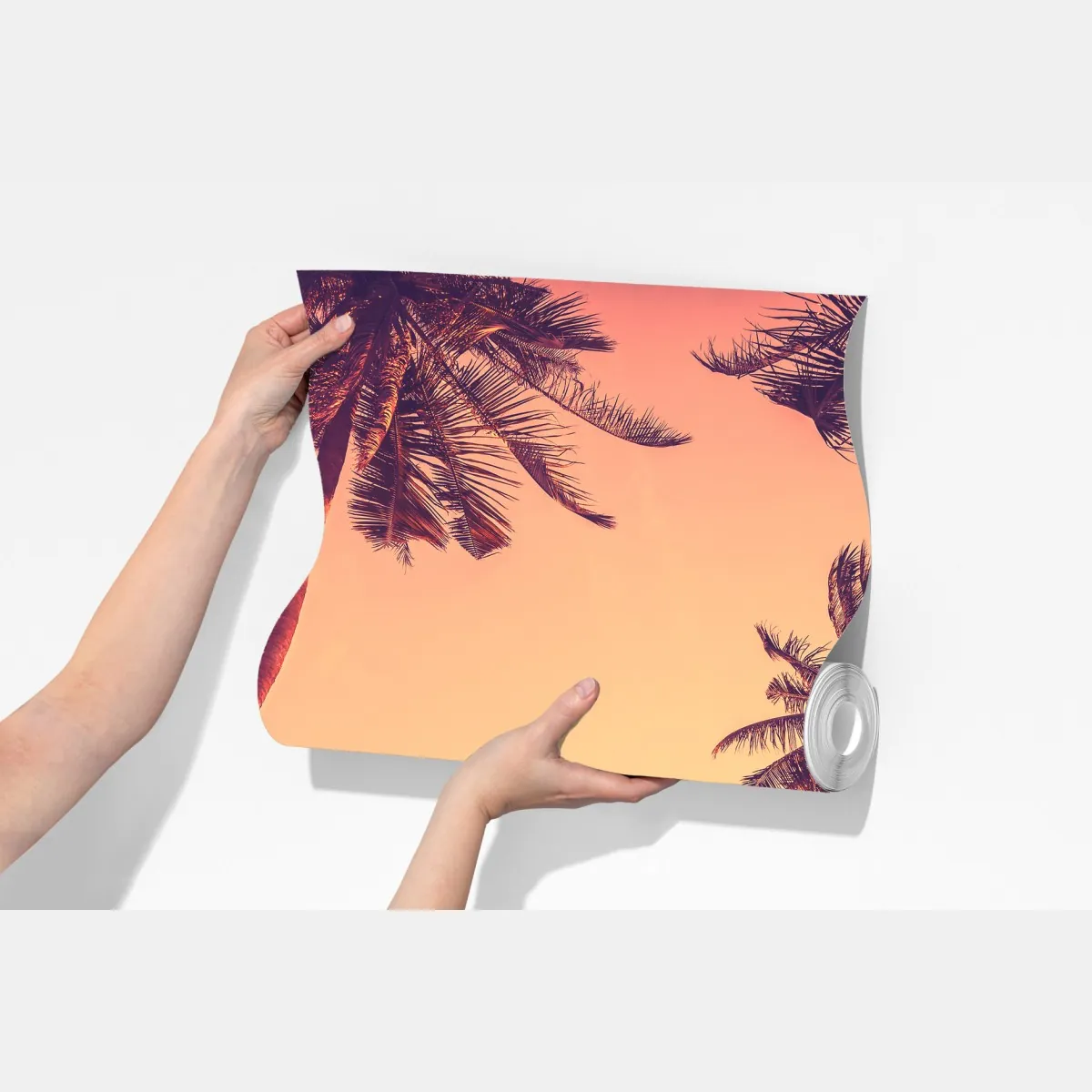 Fototapeta vintage tropikalny zachód słońca z palmami – Wallissimo® Fototapeta vintage tropikalny zachód słońca z palmami – Wallissimo®