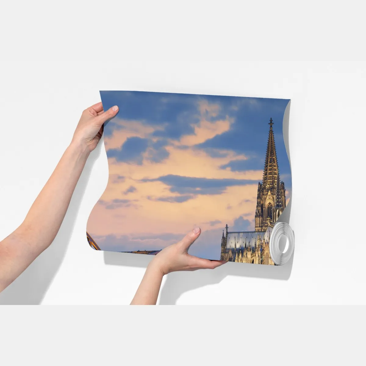 Fototapeta katedra w Kolonii i most o zmierzchu – Wallissimo® Fototapeta katedra w Kolonii i most o zmierzchu – Wallissimo®