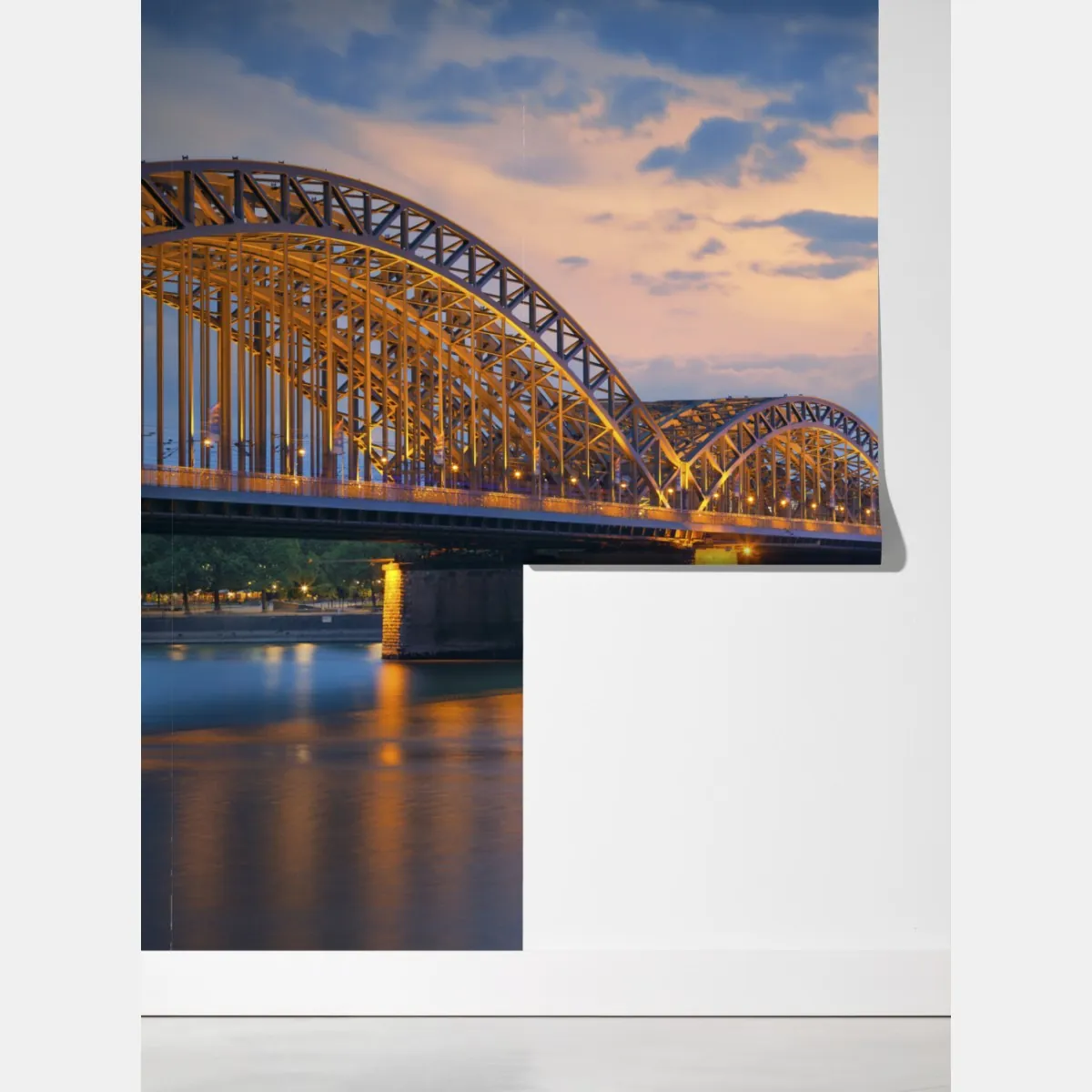 Fototapeta katedra w Kolonii i most o zmierzchu – Wallissimo® Fototapeta katedra w Kolonii i most o zmierzchu – Wallissimo®