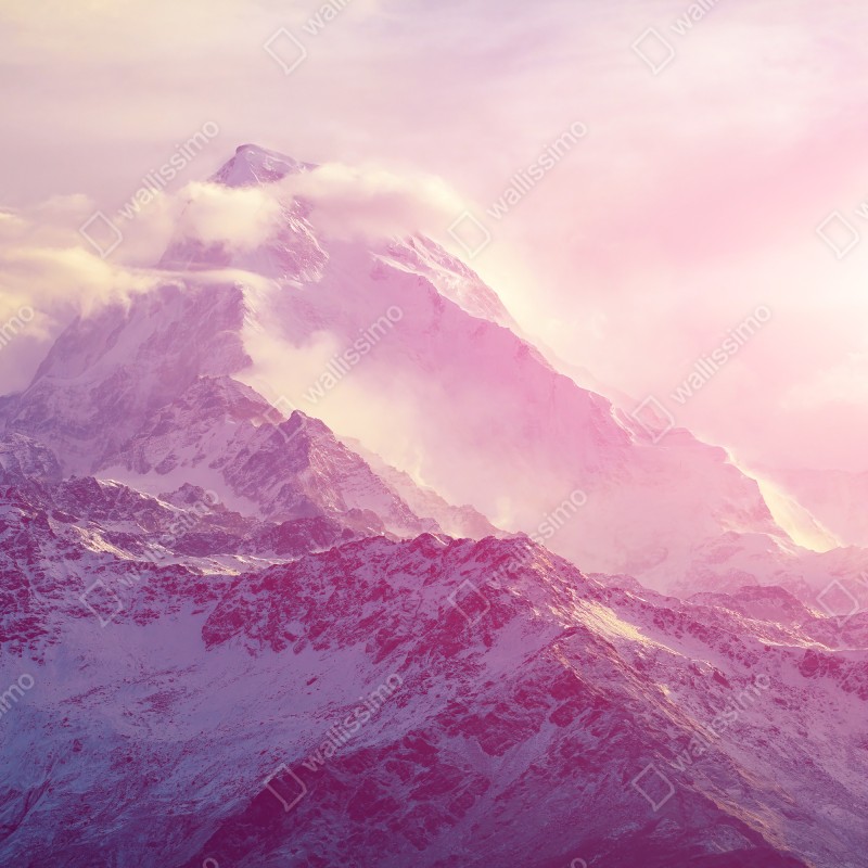 Fototapeta pastelowy wschód słońca nad górami – Wallissimo® Fototapeta pastelowy wschód słońca nad górami – Wallissimo®