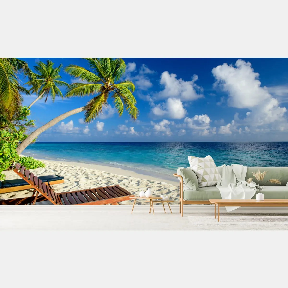 Fototapeta tropikalna plaża na Malediwach – Wallissimo® Fototapeta tropikalna plaża na Malediwach – Wallissimo®