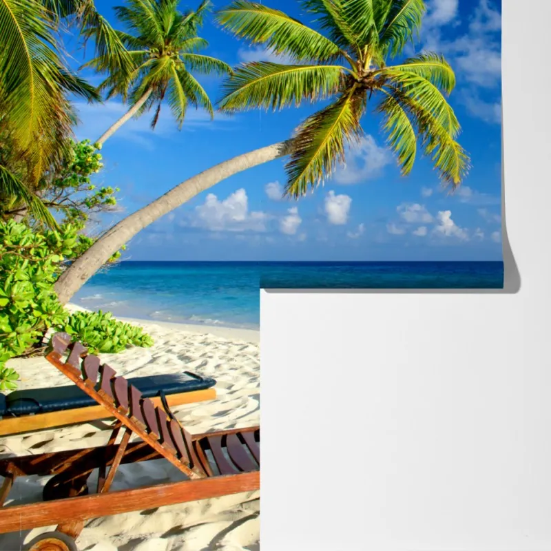 Fototapeta tropikalna plaża na Malediwach – Wallissimo® Fototapeta tropikalna plaża na Malediwach – Wallissimo®