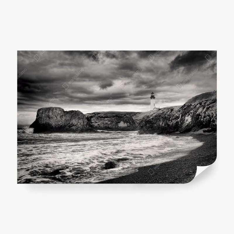 Fototapeta latarnia morska Yaquina Bay na burzliwym wybrzeżu