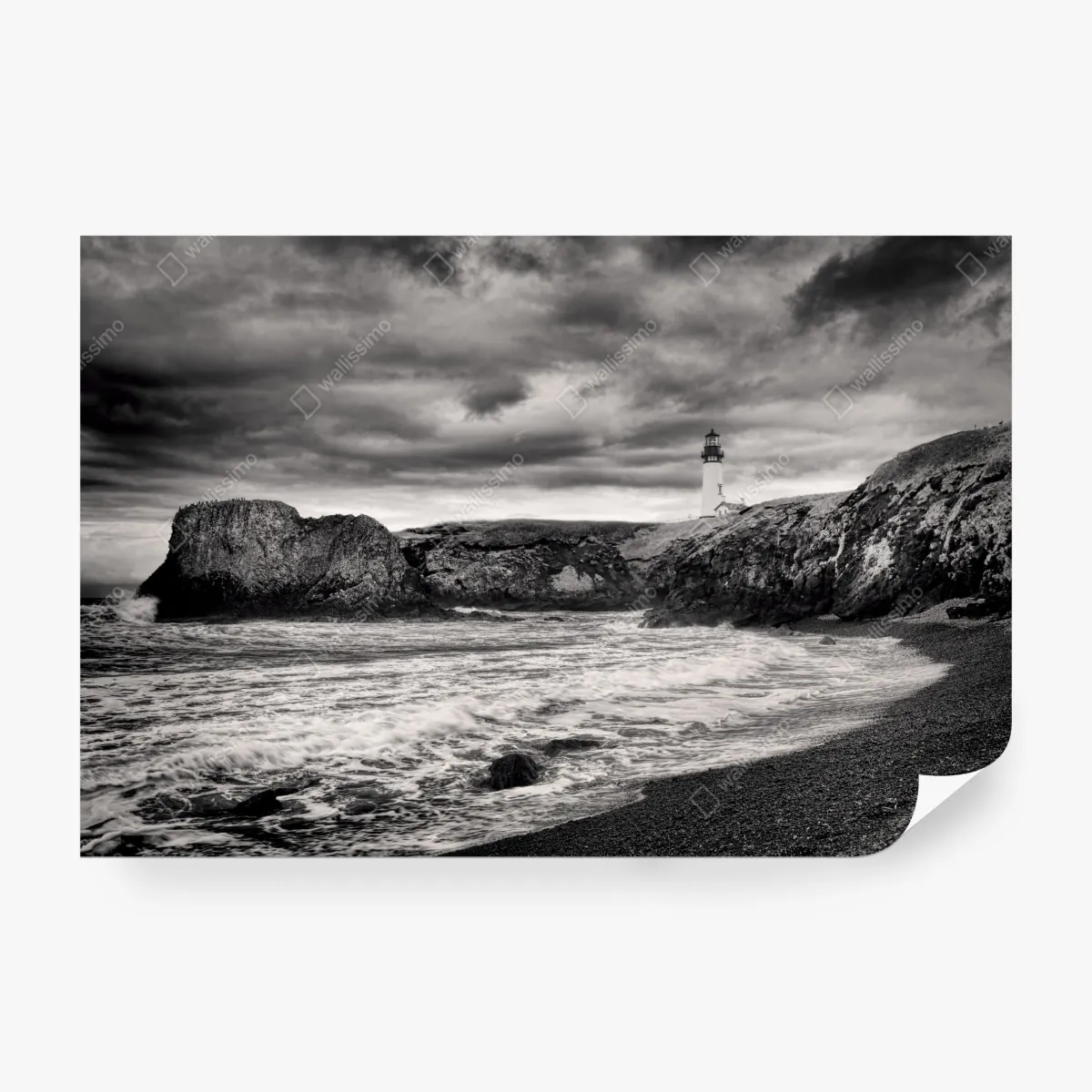 Fototapeta latarnia morska Yaquina Bay na burzliwym wybrzeżu – Wallissimo® Fototapeta latarnia morska Yaquina Bay na burzliwym wybrzeżu – Wallissimo®