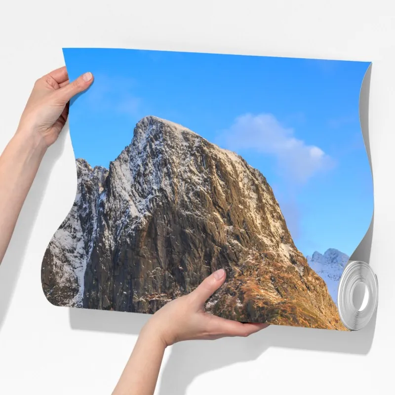 Fototapeta wioska nadbrzeżna w Norwegii z czerwonymi domkami – Wallissimo® Fototapeta wioska nadbrzeżna w Norwegii z czerwonymi domkami – Wallissimo®