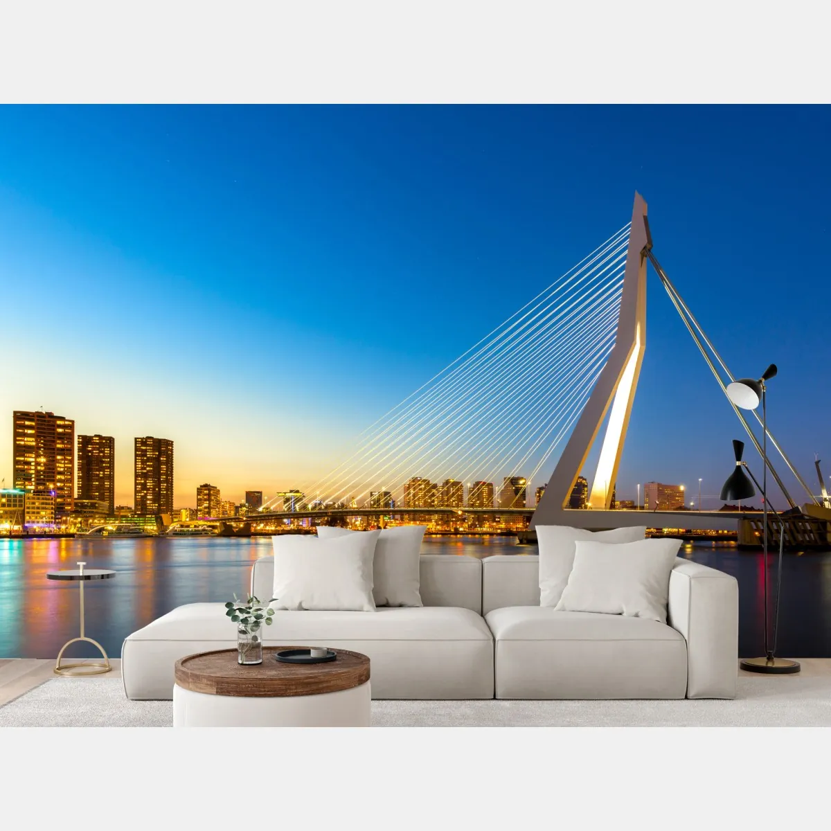 Fototapeta Rotterdam most Erazma o zmierzchu – Wallissimo® Fototapeta Rotterdam most Erazma o zmierzchu – Wallissimo®