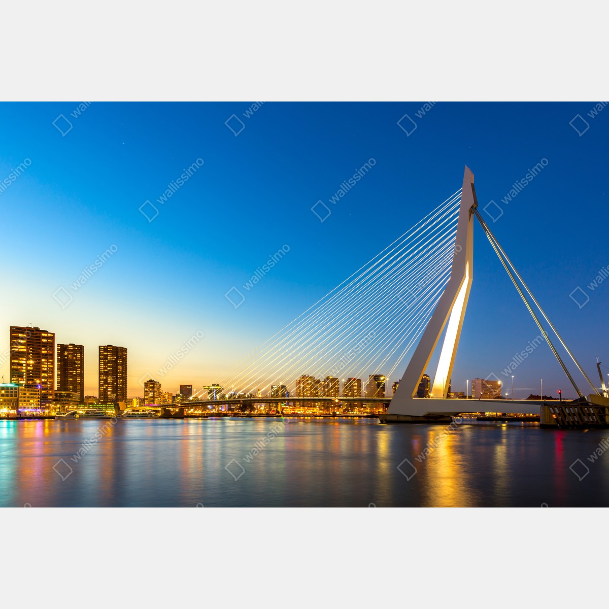 Fototapeta Rotterdam most Erazma o zmierzchu – Wallissimo® Fototapeta Rotterdam most Erazma o zmierzchu – Wallissimo®