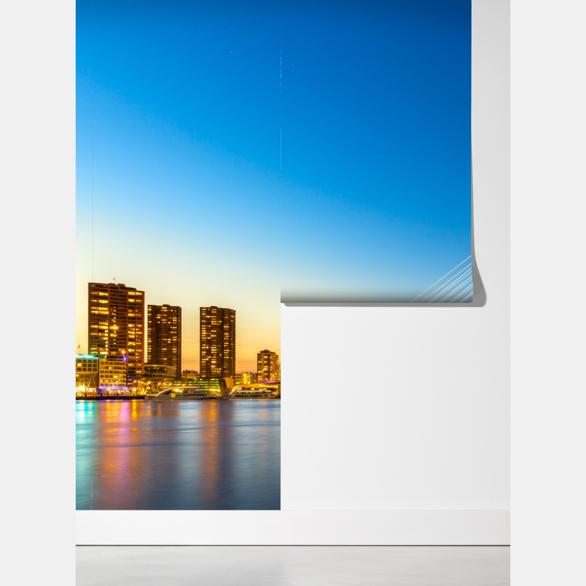 Fototapeta Rotterdam most Erazma o zmierzchu – Wallissimo® Fototapeta Rotterdam most Erazma o zmierzchu – Wallissimo®