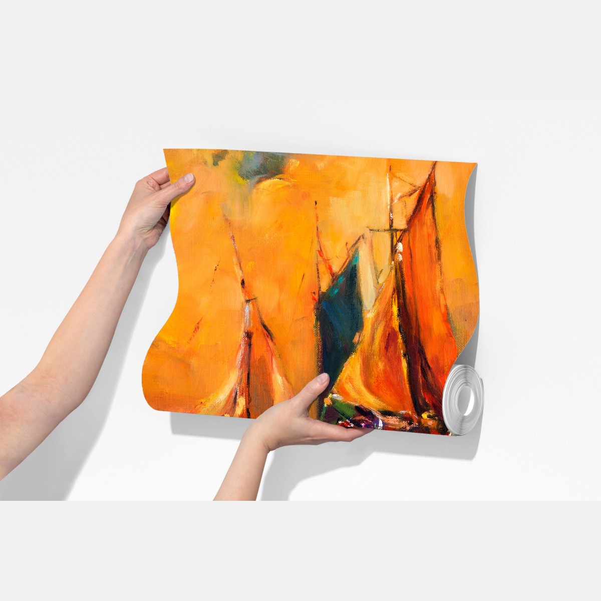 Fototapeta złoty zachód słońca nad żaglówkami – Wallissimo® Fototapeta złoty zachód słońca nad żaglówkami – Wallissimo®