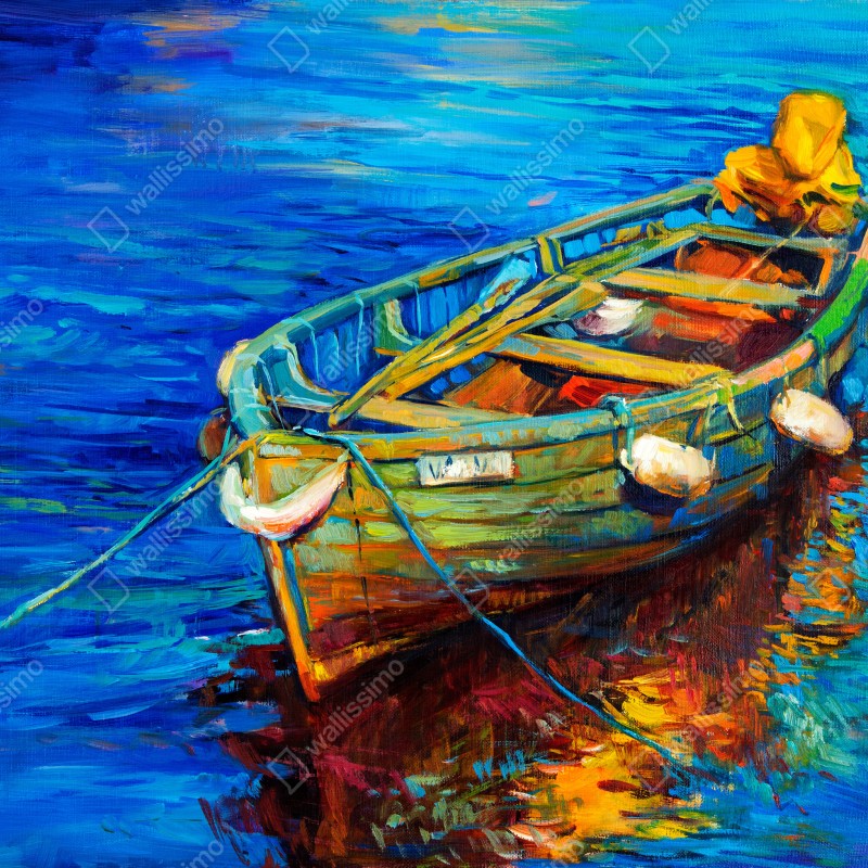 Fototapeta łódź o zachodzie słońca – Wallissimo® Fototapeta łódź o zachodzie słońca – Wallissimo®