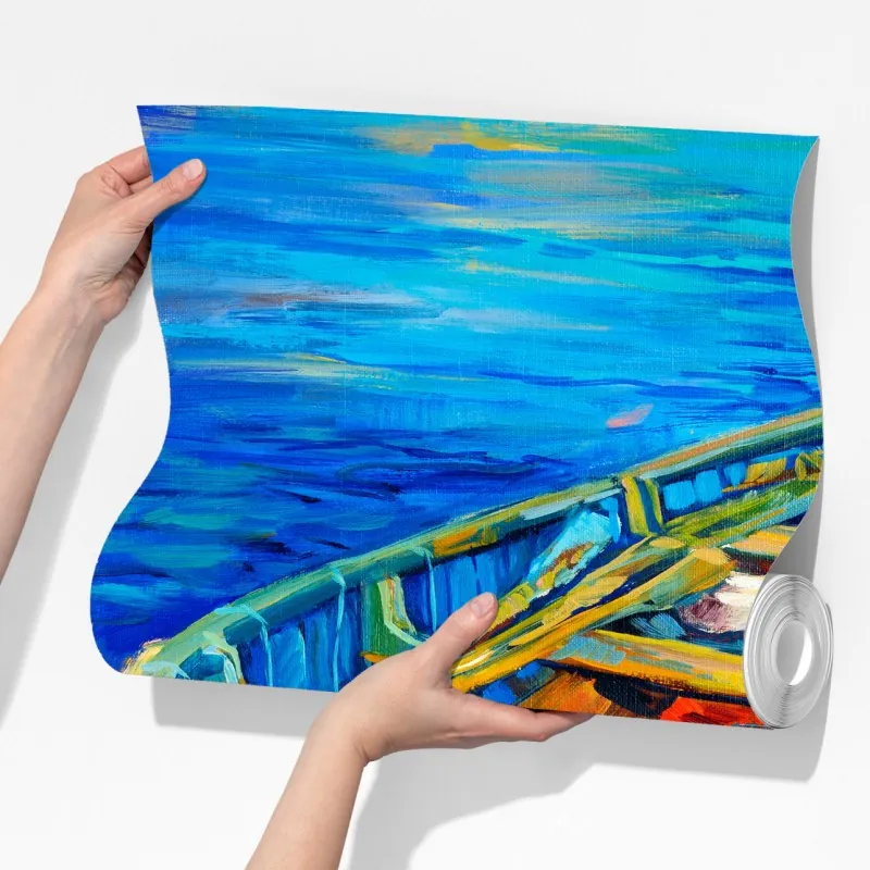 Fototapeta łódź o zachodzie słońca – Wallissimo® Fototapeta łódź o zachodzie słońca – Wallissimo®