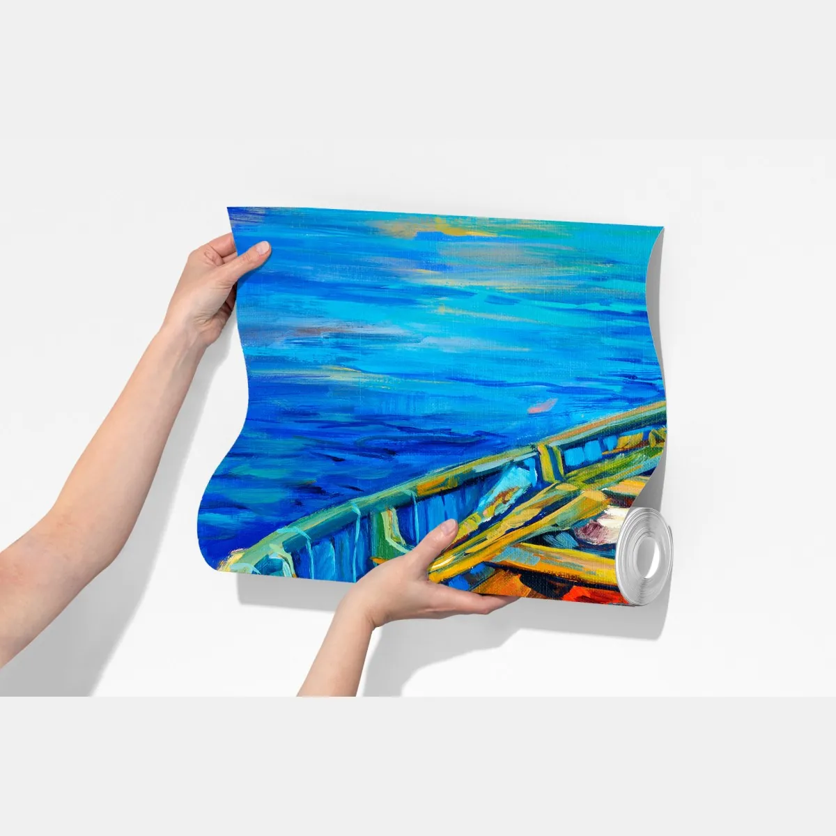 Fototapeta łódź o zachodzie słońca – Wallissimo® Fototapeta łódź o zachodzie słońca – Wallissimo®