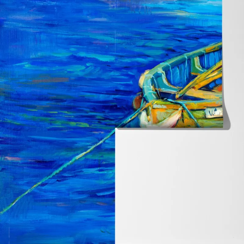 Fototapeta łódź o zachodzie słońca – Wallissimo® Fototapeta łódź o zachodzie słońca – Wallissimo®