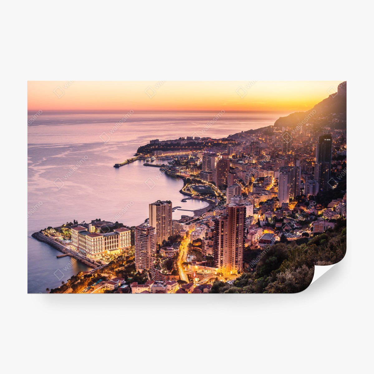 Fototapeta zachód słońca nad miejskim wybrzeżem – Wallissimo® Fototapeta zachód słońca nad miejskim wybrzeżem – Wallissimo®