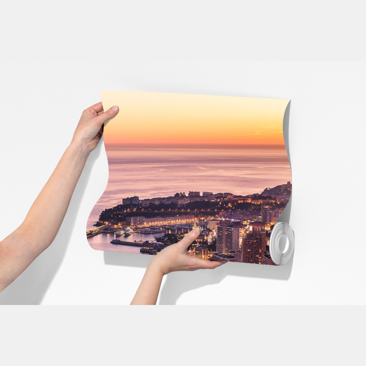 Fototapeta zachód słońca nad miejskim wybrzeżem – Wallissimo® Fototapeta zachód słońca nad miejskim wybrzeżem – Wallissimo®