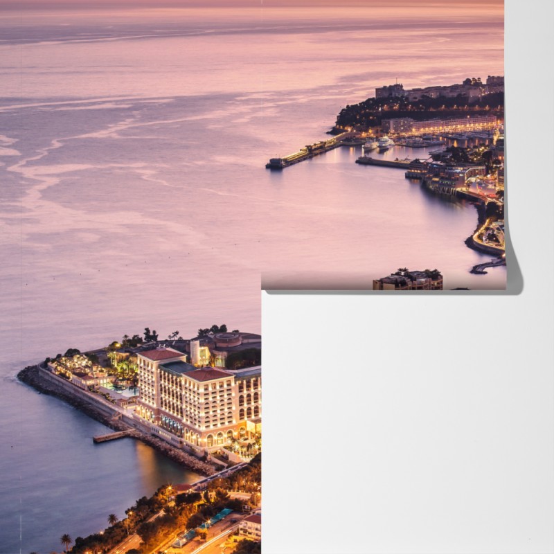 Fototapeta zachód słońca nad miejskim wybrzeżem – Wallissimo® Fototapeta zachód słońca nad miejskim wybrzeżem – Wallissimo®