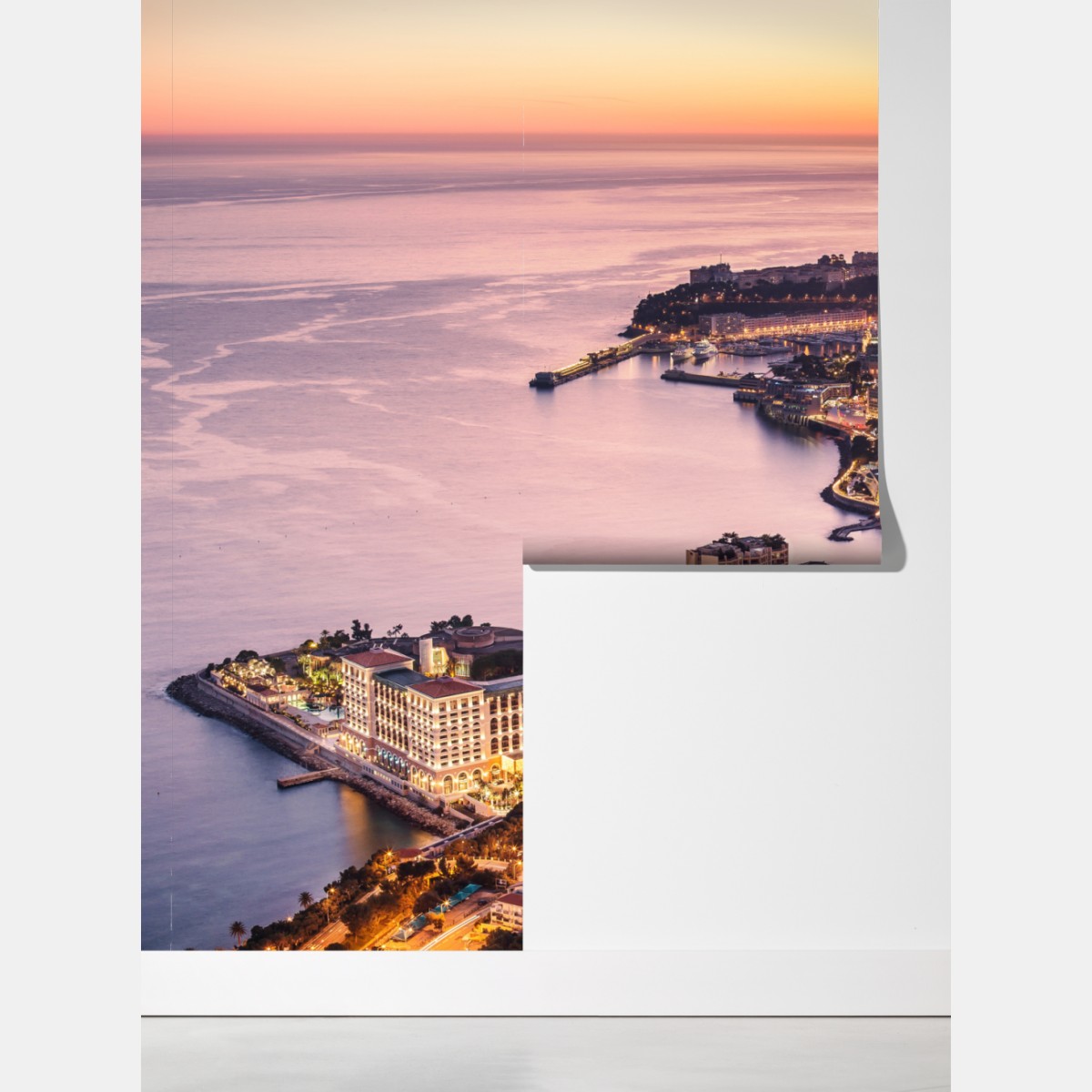 Fototapeta zachód słońca nad miejskim wybrzeżem – Wallissimo® Fototapeta zachód słońca nad miejskim wybrzeżem – Wallissimo®