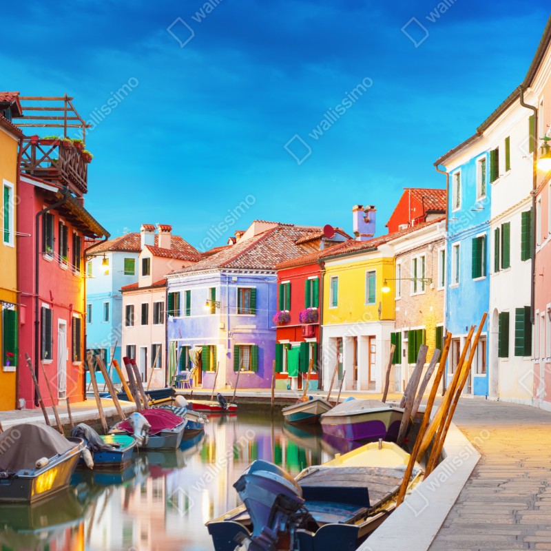 Fototapeta kolorowe domy w Burano, Wenecja – Wallissimo® Fototapeta kolorowe domy w Burano, Wenecja – Wallissimo®