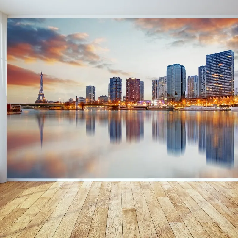 Fototapeta panorama Paryża o zachodzie z Wieżą Eiffla – Wallissimo® Fototapeta panorama Paryża o zachodzie z Wieżą Eiffla – Wallissimo®