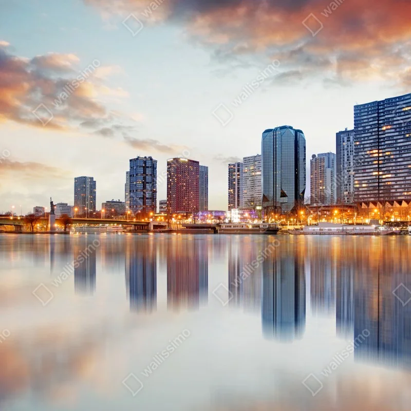 Fototapeta panorama Paryża o zachodzie z Wieżą Eiffla – Wallissimo® Fototapeta panorama Paryża o zachodzie z Wieżą Eiffla – Wallissimo®