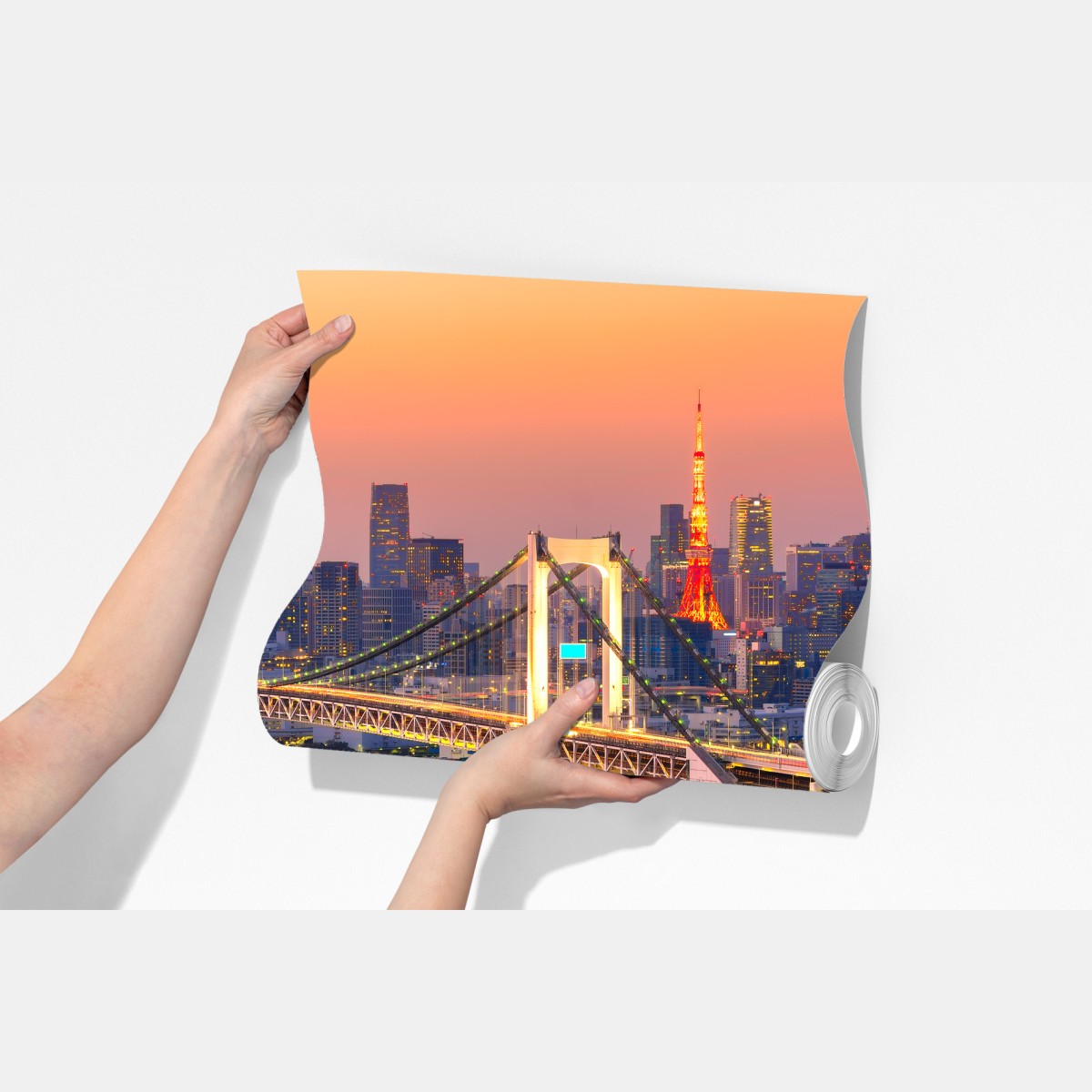 Fototapeta Tokio panorama o zachodzie słońca – Wallissimo® Fototapeta Tokio panorama o zachodzie słońca – Wallissimo®