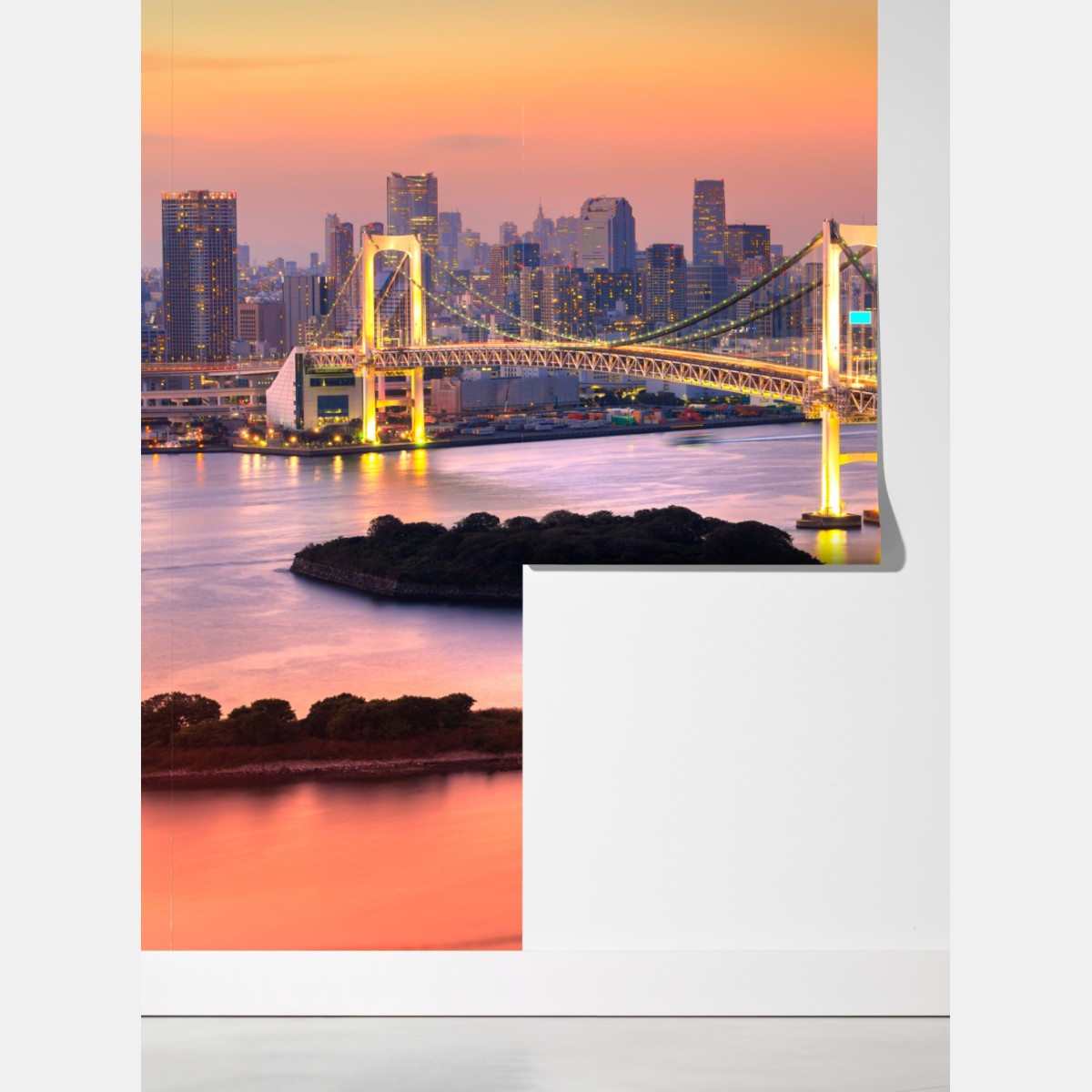 Fototapeta Tokio panorama o zachodzie słońca – Wallissimo® Fototapeta Tokio panorama o zachodzie słońca – Wallissimo®