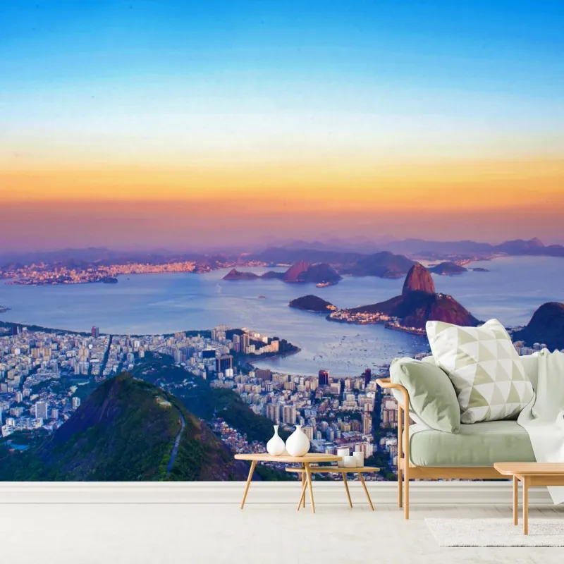 Fototapeta panorama Rio de Janeiro o zachodzie słońca