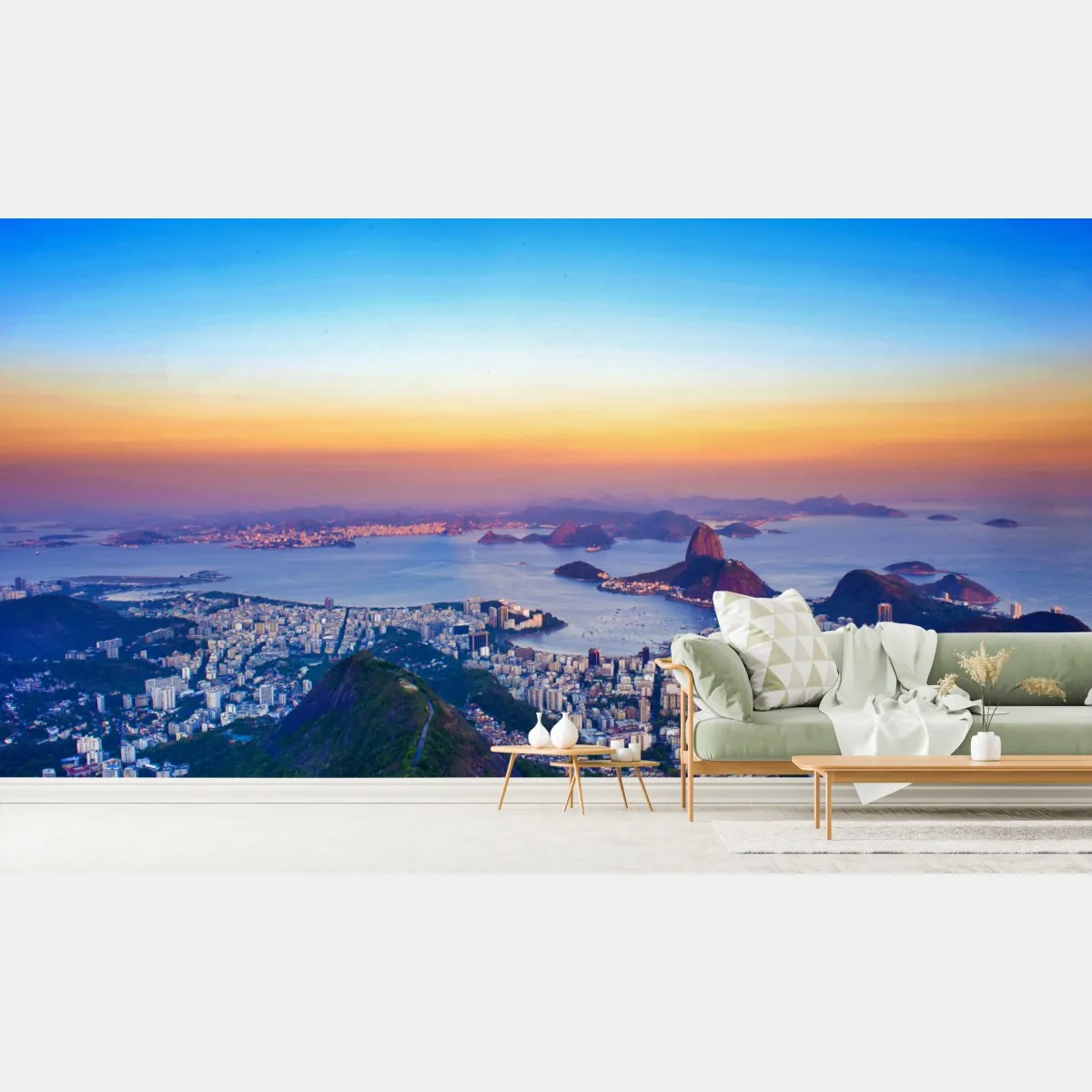 Fototapeta panorama Rio de Janeiro o zachodzie słońca – Wallissimo® Fototapeta panorama Rio de Janeiro o zachodzie słońca – Wallissimo®