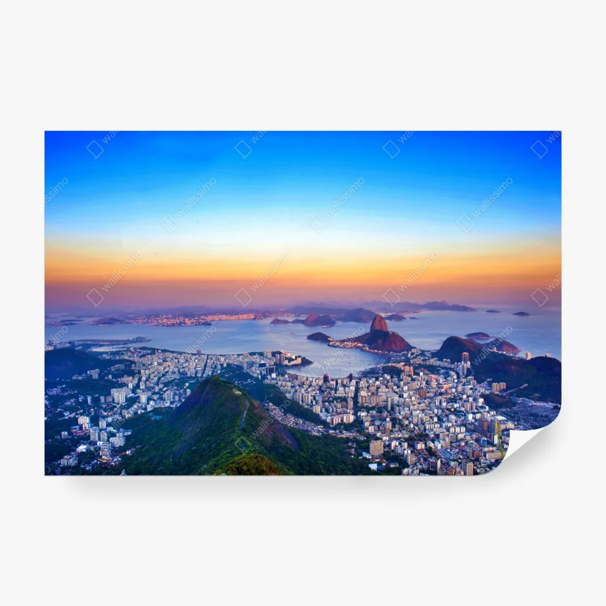 Fototapeta panorama Rio de Janeiro o zachodzie słońca – Wallissimo® Fototapeta panorama Rio de Janeiro o zachodzie słońca – Wallissimo®