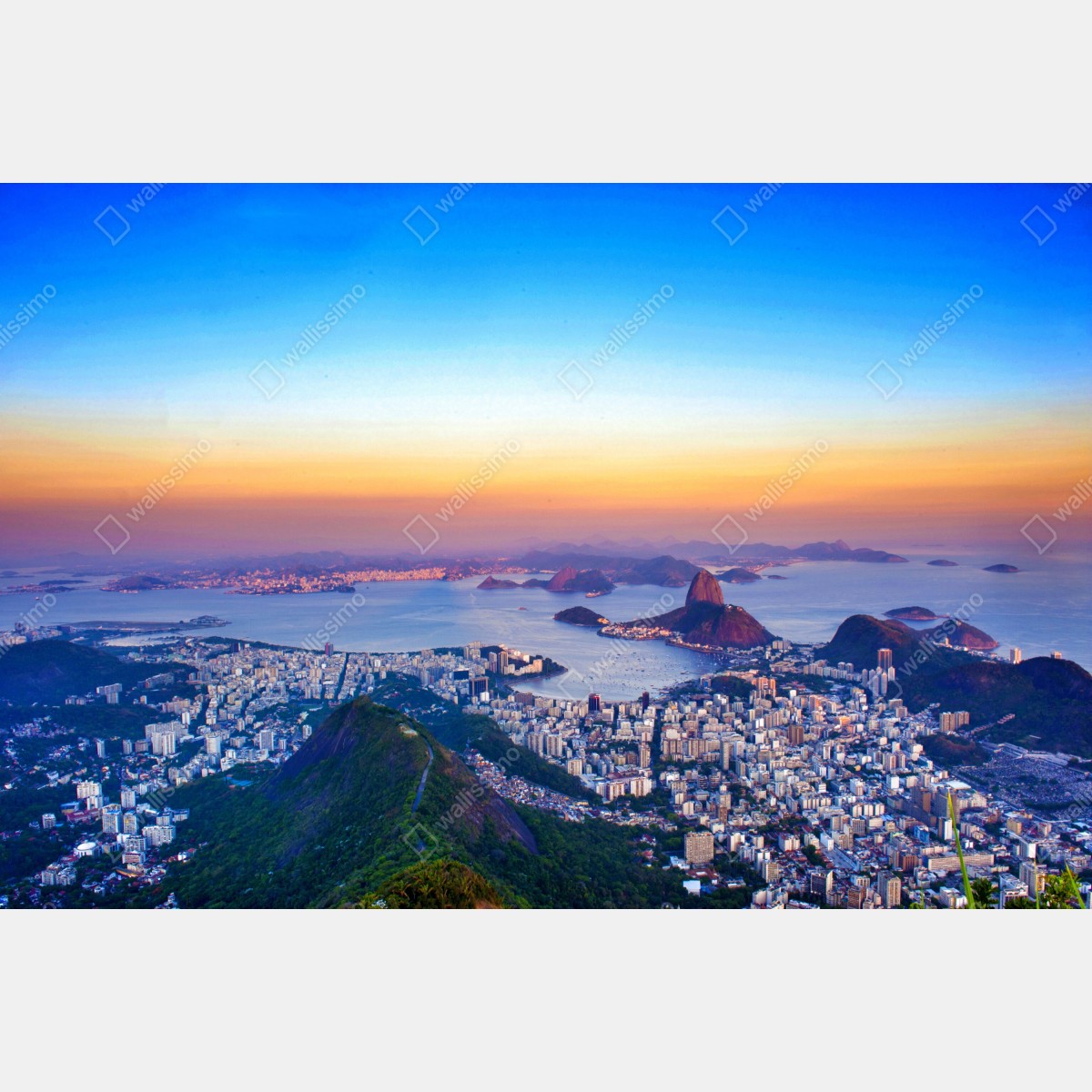 Fototapeta panorama Rio de Janeiro o zachodzie słońca – Wallissimo® Fototapeta panorama Rio de Janeiro o zachodzie słońca – Wallissimo®