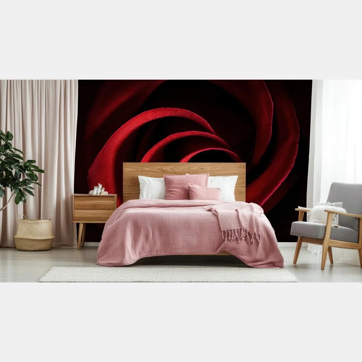 Fototapeta spirala głębokich czerwonych płatków róży – Wallissimo® Fototapeta spirala głębokich czerwonych płatków róży – Wallissimo®