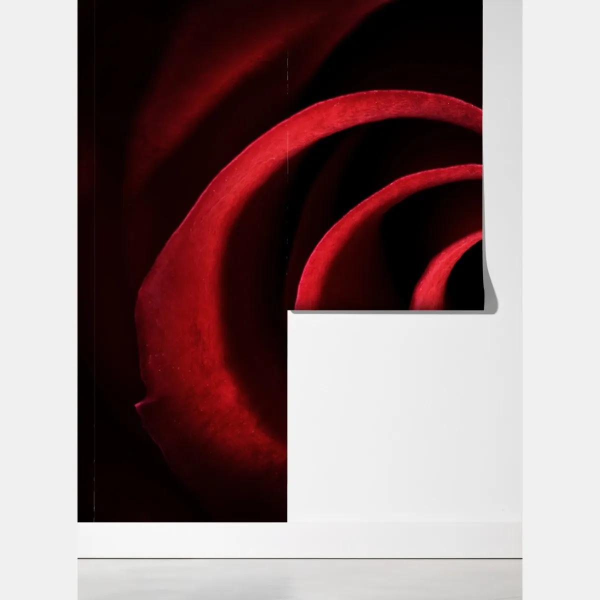 Fototapeta spirala głębokich czerwonych płatków róży – Wallissimo® Fototapeta spirala głębokich czerwonych płatków róży – Wallissimo®