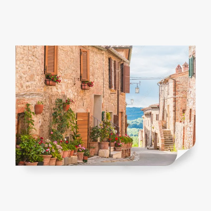 Fototapeta zachód słońca nad jeziorem z łodzią przy pomoście – Wallissimo®