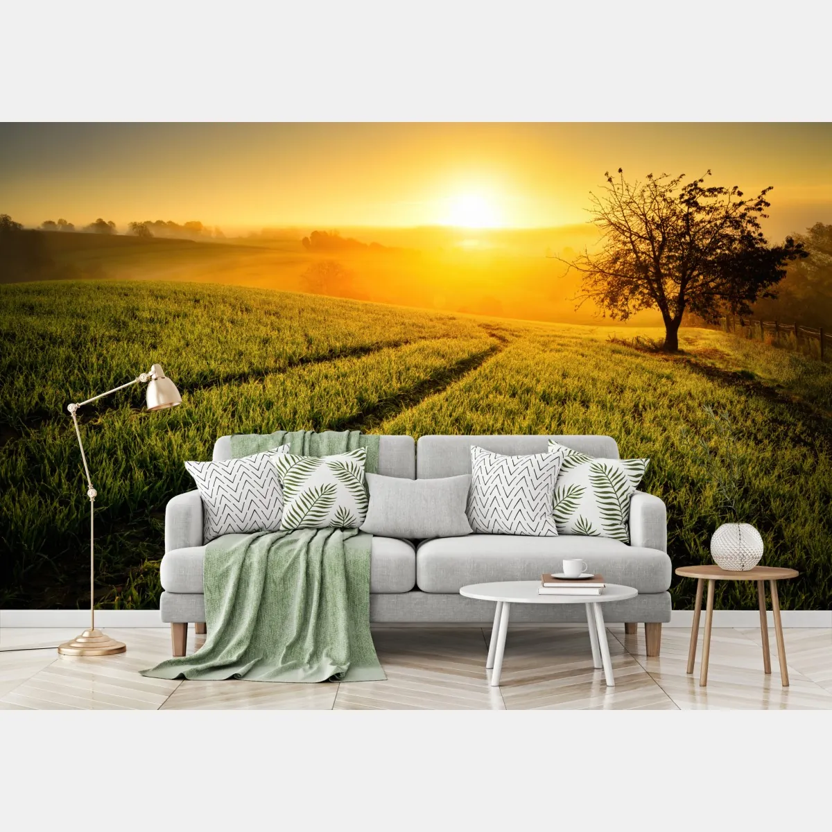 Fototapeta słoneczna łąka o świcie – Wallissimo® Fototapeta słoneczna łąka o świcie – Wallissimo®