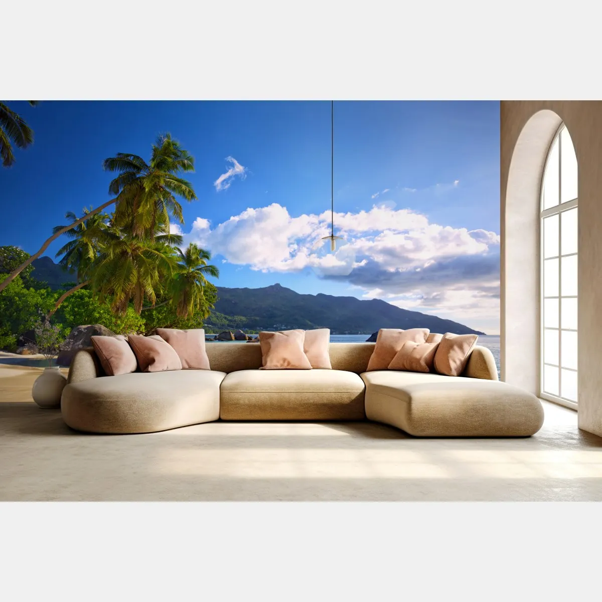 Fototapeta tropikalna plaża na Mahe – Wallissimo® Fototapeta tropikalna plaża na Mahe – Wallissimo®