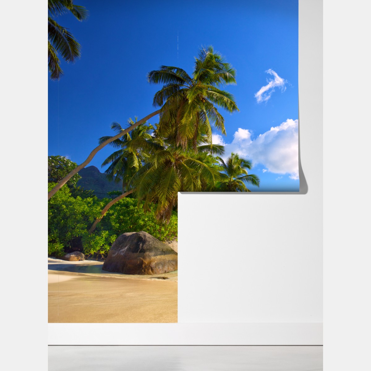 Fototapeta tropikalna plaża na Mahe – Wallissimo® Fototapeta tropikalna plaża na Mahe – Wallissimo®