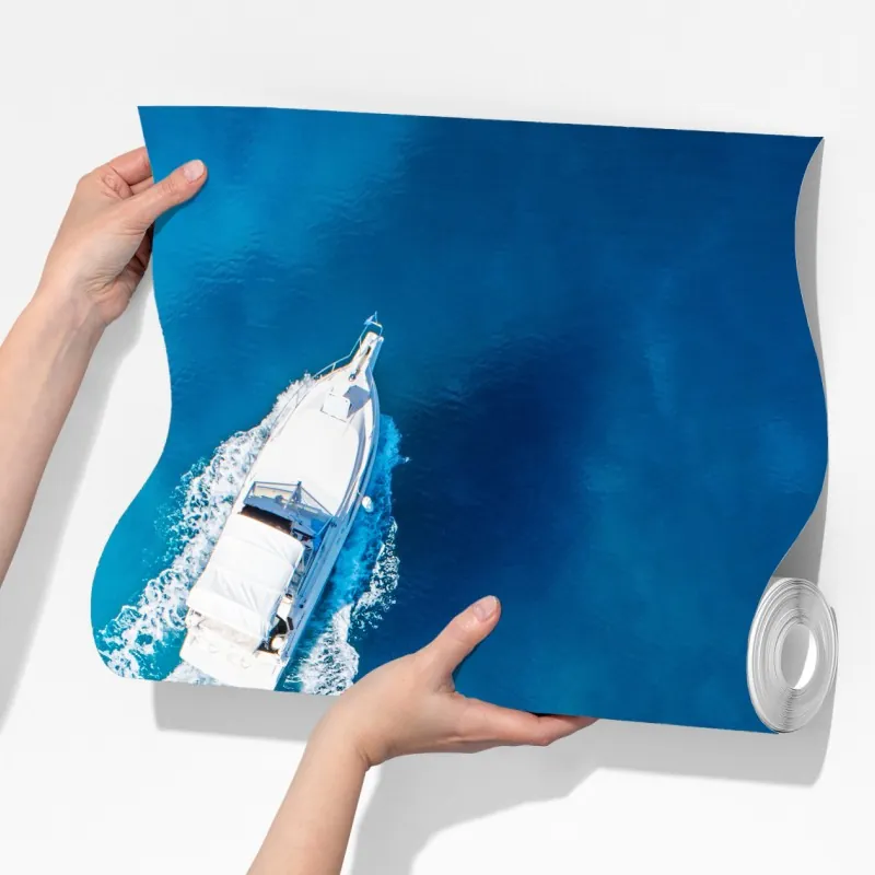 Fototapeta jacht nad krystalicznie niebieskim oceanem – Wallissimo® Fototapeta jacht nad krystalicznie niebieskim oceanem – Wallissimo®