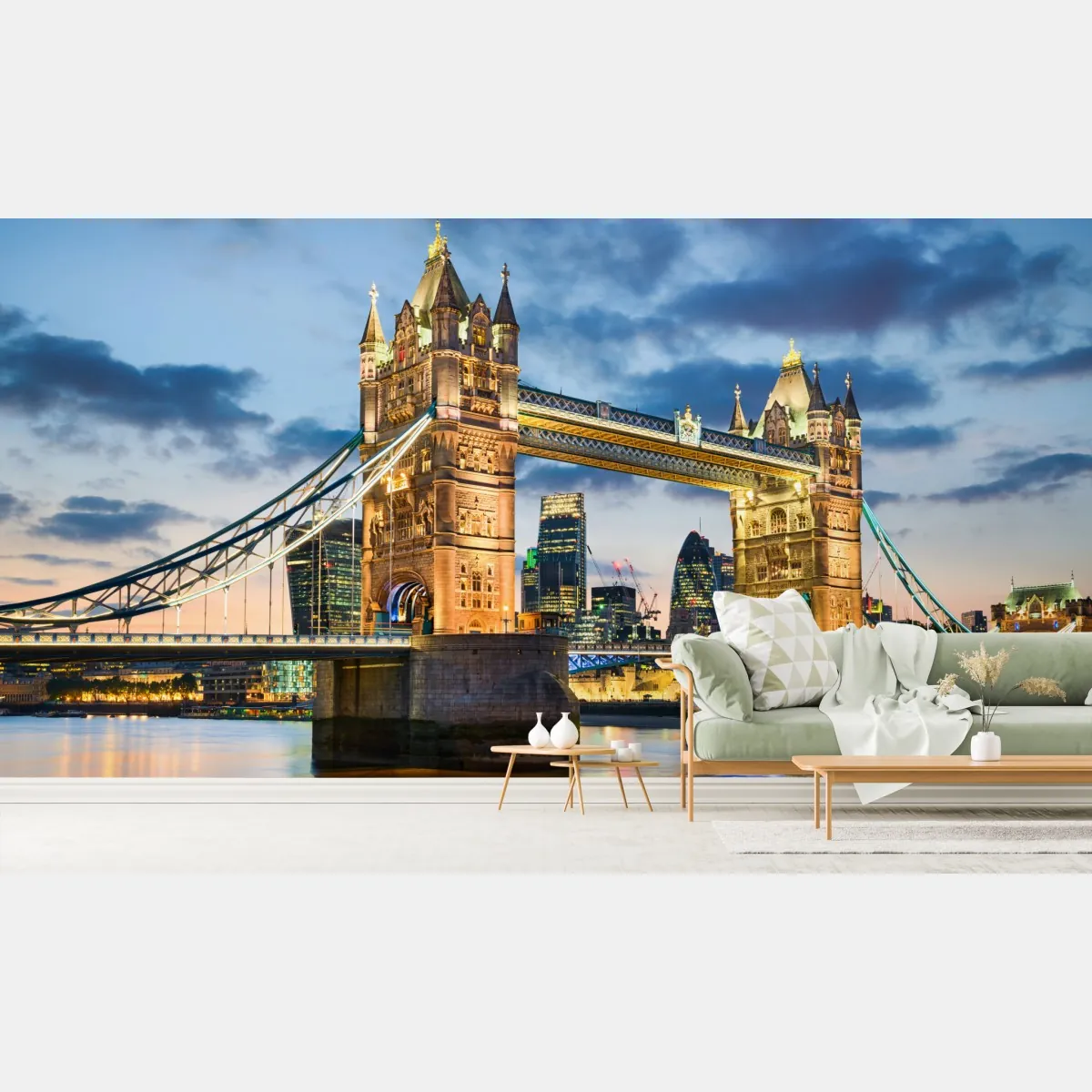 Fototapeta Tower Bridge o zachodzie słońca, Londyn – Wallissimo® Fototapeta Tower Bridge o zachodzie słońca, Londyn – Wallissimo®