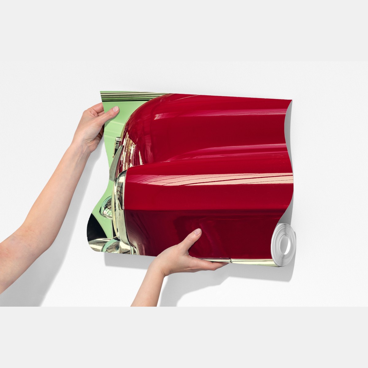 Fototapeta zbliżenie klasycznych samochodów w czerwieni i mięcie – Wallissimo® Fototapeta zbliżenie klasycznych samochodów w czerwieni i mięcie – Wallissimo®