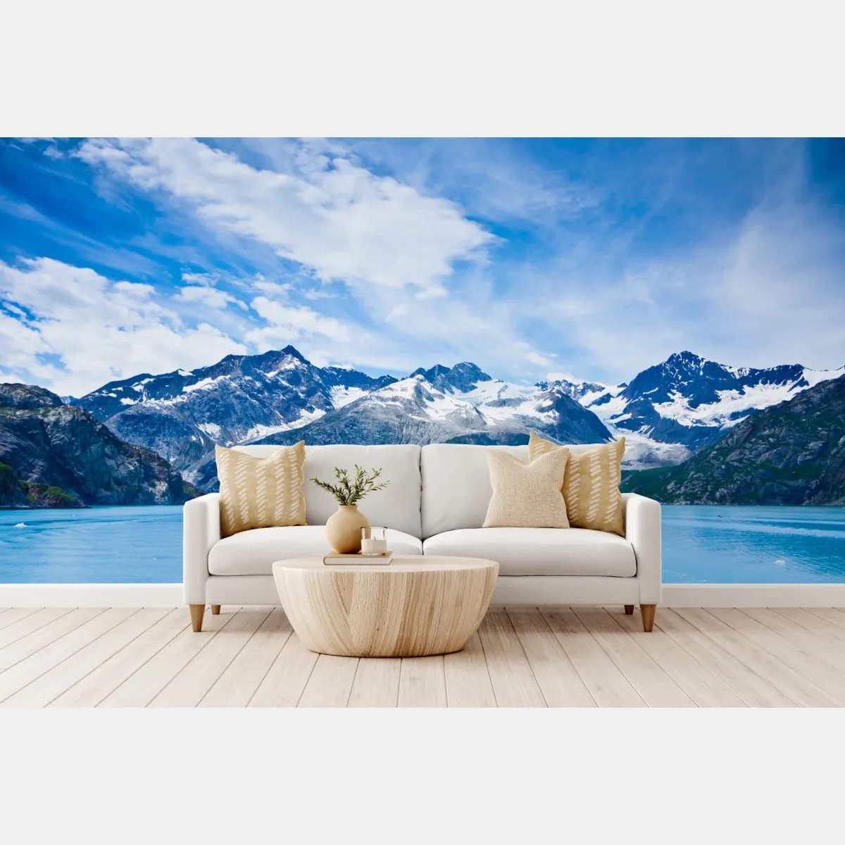 Fototapeta ośnieżone szczyty w Glacier Bay, Alaska – Wallissimo® Fototapeta ośnieżone szczyty w Glacier Bay, Alaska – Wallissimo®