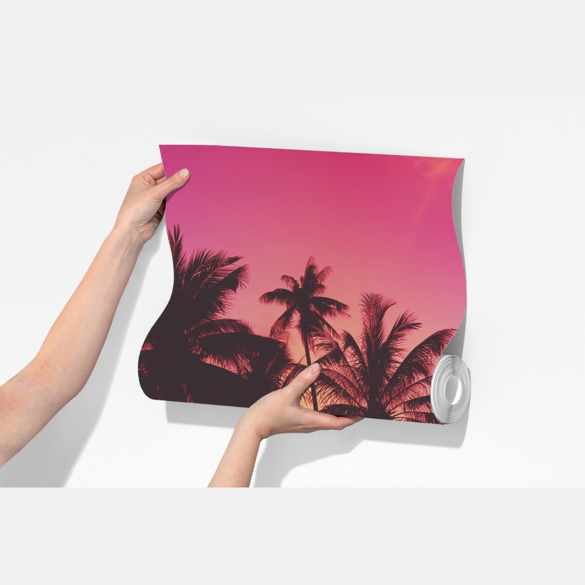 Fototapeta tropikalny zachód słońca z palmami, Tajlandia – Wallissimo® Fototapeta tropikalny zachód słońca z palmami, Tajlandia – Wallissimo®