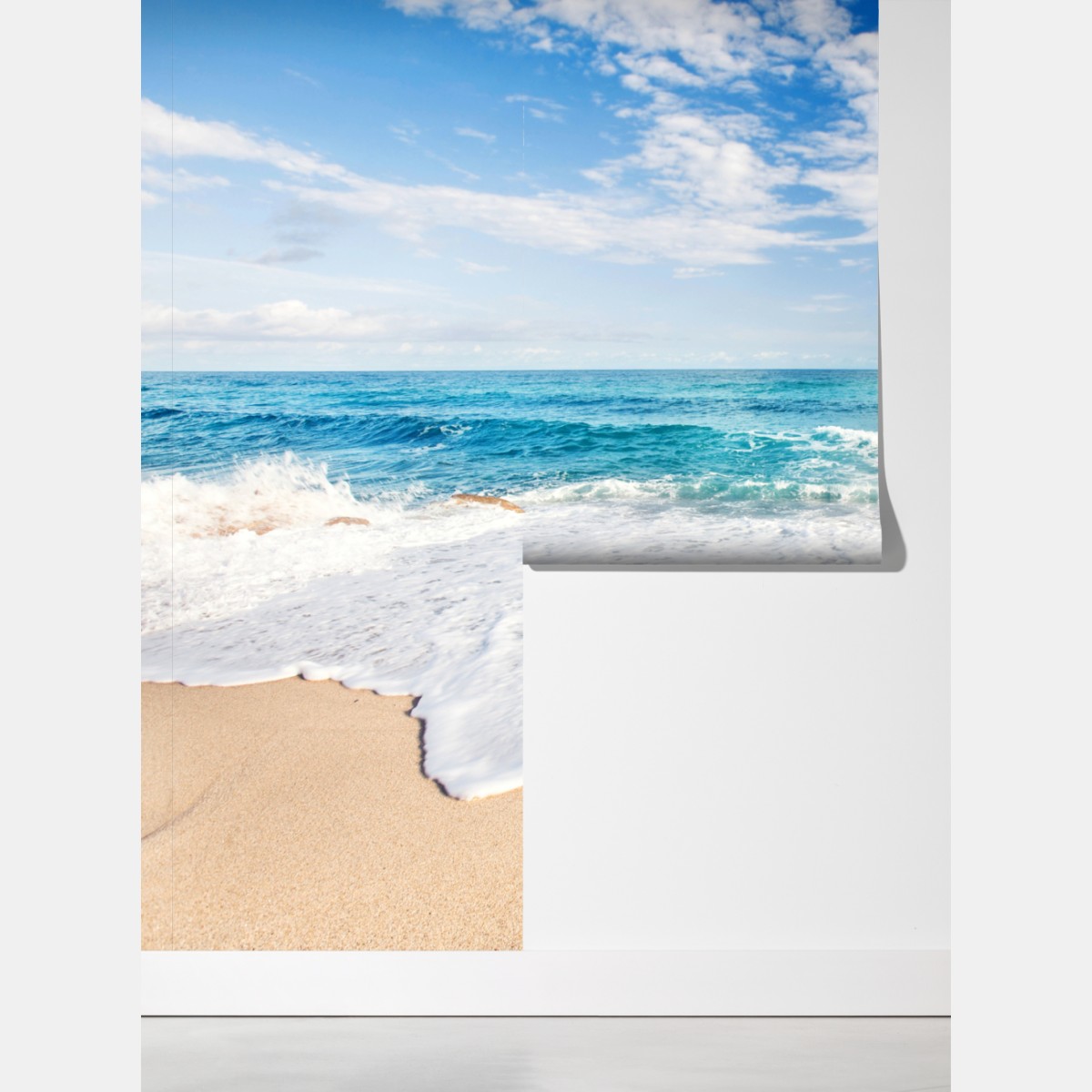 Fototapeta turkusowe fale na piaszczystej plaży – Wallissimo® Fototapeta turkusowe fale na piaszczystej plaży – Wallissimo®