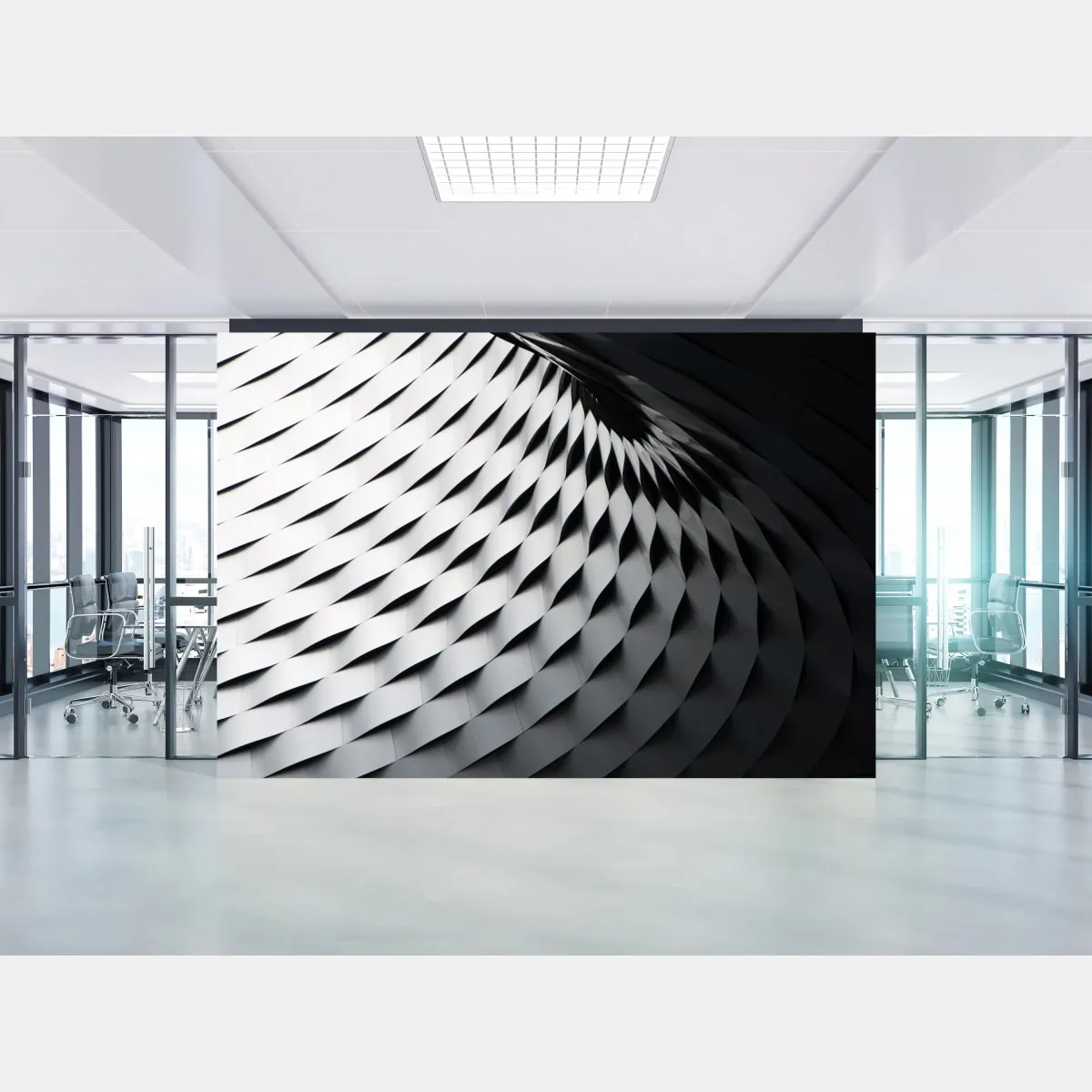 Fototapeta monochromatyczny geometryczny wzór z metalu – Wallissimo® Fototapeta monochromatyczny geometryczny wzór z metalu – Wallissimo®