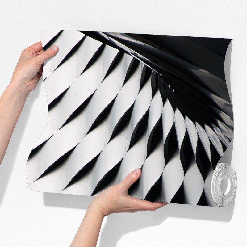 Fototapeta monochromatyczny geometryczny wzór z metalu – Wallissimo® Fototapeta monochromatyczny geometryczny wzór z metalu – Wallissimo®