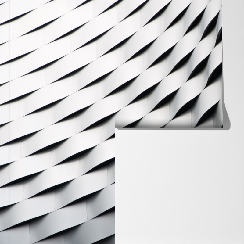 Fototapeta monochromatyczny geometryczny wzór z metalu – Wallissimo® Fototapeta monochromatyczny geometryczny wzór z metalu – Wallissimo®