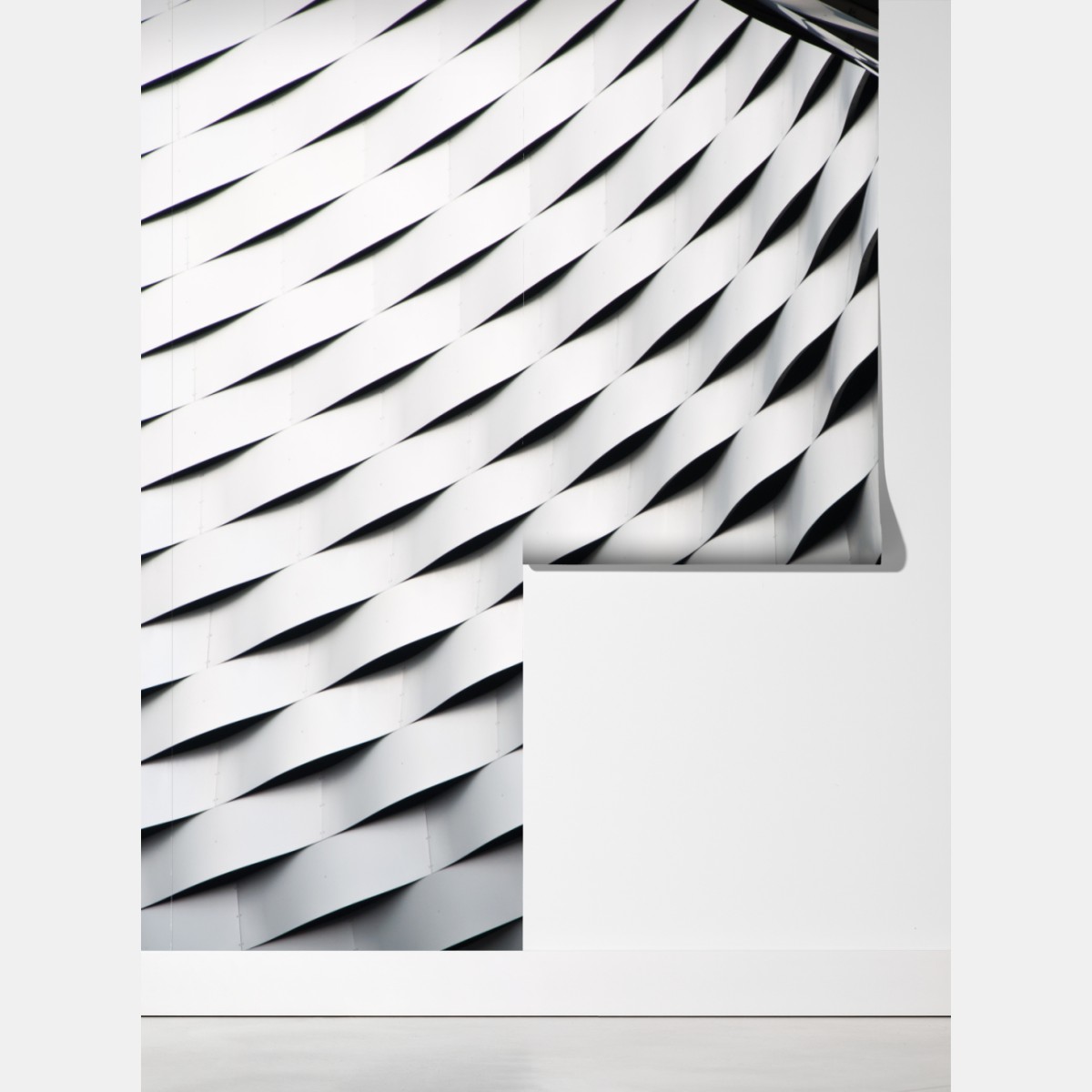 Fototapeta monochromatyczny geometryczny wzór z metalu – Wallissimo® Fototapeta monochromatyczny geometryczny wzór z metalu – Wallissimo®