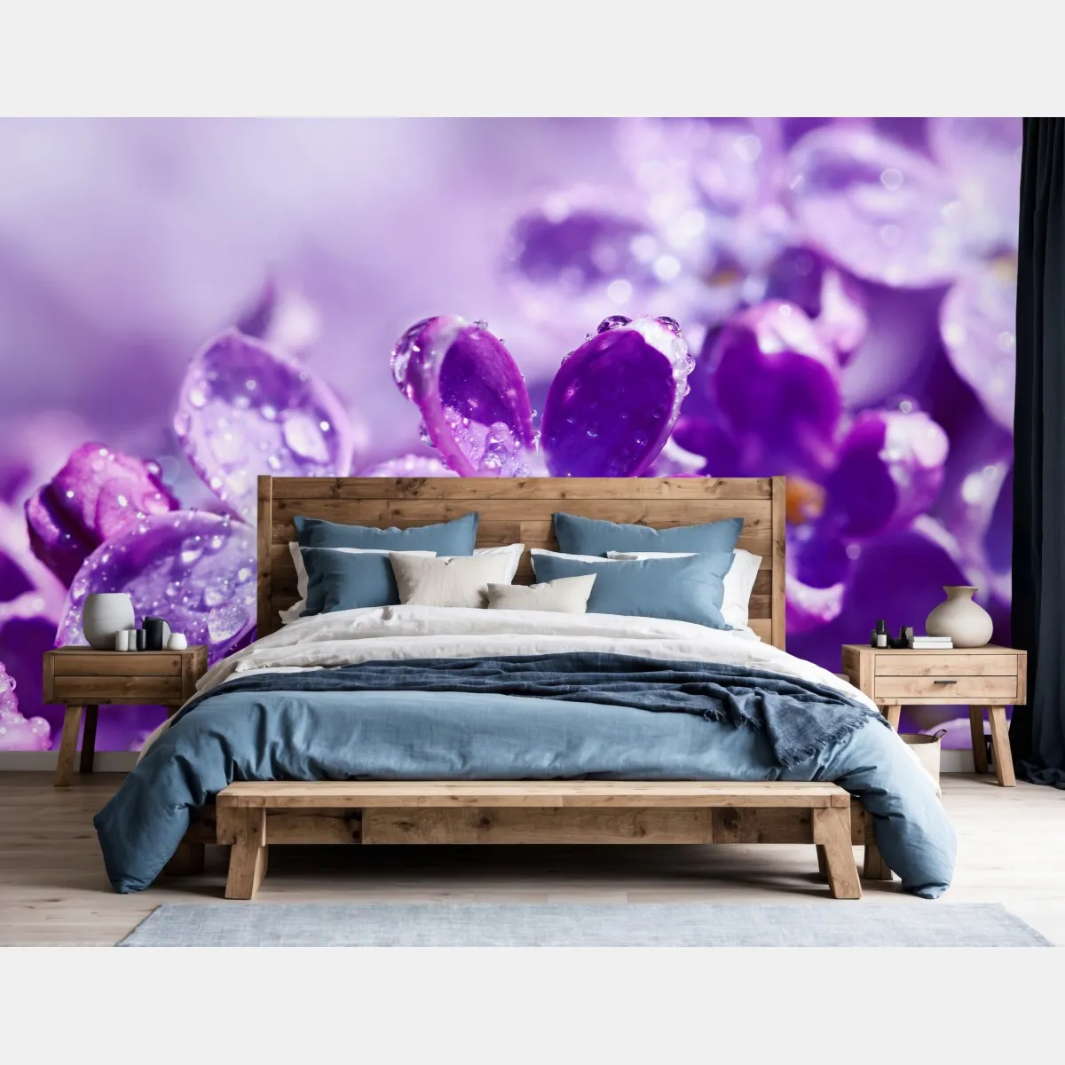 Fototapeta fioletowy bez z kroplami rosy – Wallissimo® Fototapeta fioletowy bez z kroplami rosy – Wallissimo®