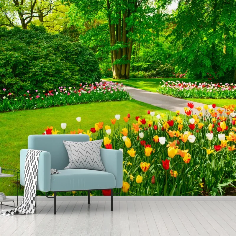 Fototapeta żywy ogród tulipanów w Keukenhof