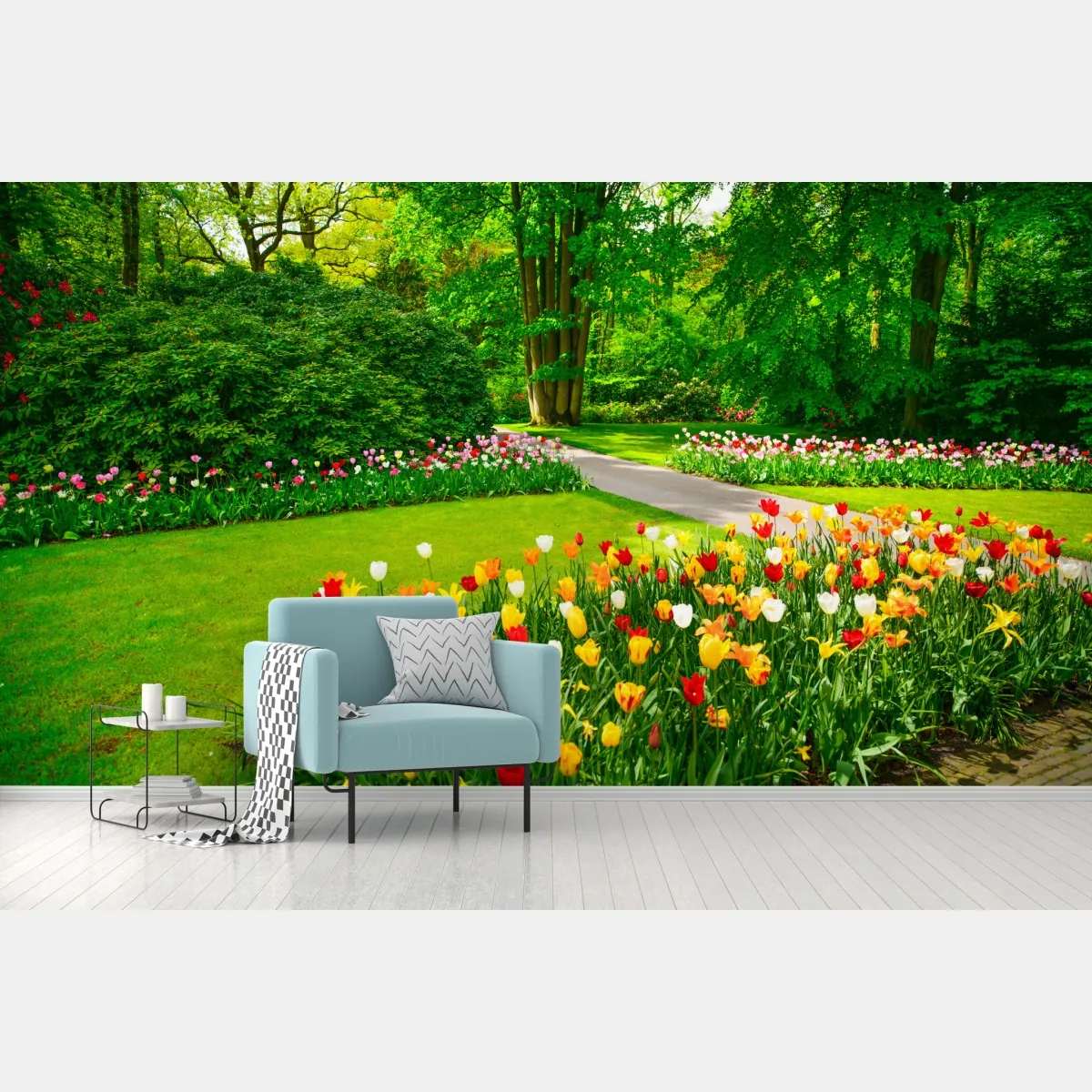 Fototapeta żywy ogród tulipanów w Keukenhof – Wallissimo® Fototapeta żywy ogród tulipanów w Keukenhof – Wallissimo®