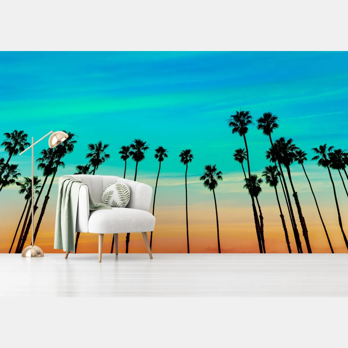 Fototapeta palmy o zachodzie słońca w Kalifornii – Wallissimo® Fototapeta palmy o zachodzie słońca w Kalifornii – Wallissimo®